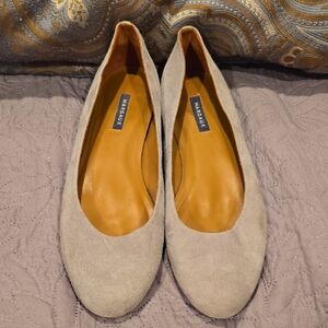 Margaux Taupe Gray Suede Flats